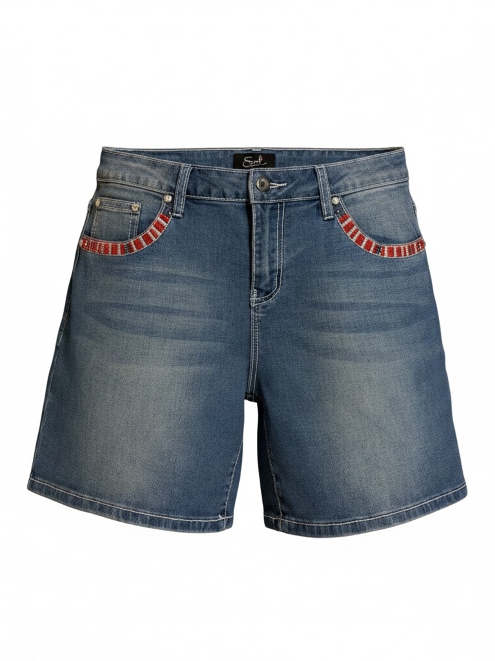 Earl Women’s Denim Stretch Jen Shorts - Size 12 - Embellished